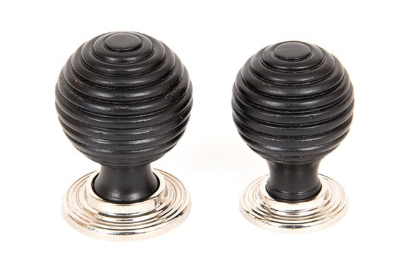 Ebony and PN Beehive Cabinet Knob 38mm