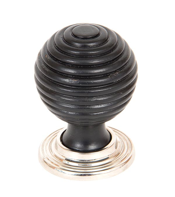 From The Anvil, Ebony and PN Beehive Cabinet Knob 38mm, Cabinet Hardware, Cabinet Knobs