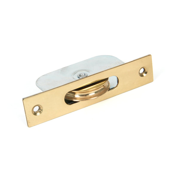 Lacquered Brass Square Ended Sash Pulley 75kg