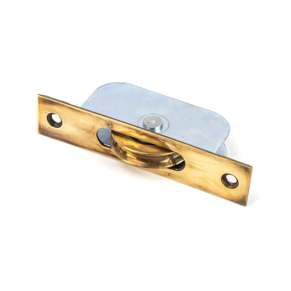 Aged Brass Square Ended Sash Pulley 75kg