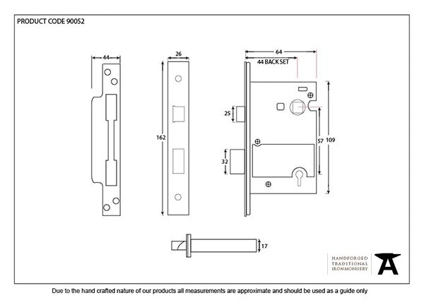 Black 2½" 5 Lever Heavy Duty BS Sash Lock