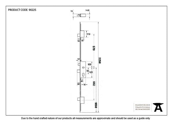 SS 45mm Backset linear 3 Point Door Lock