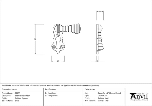 Beehive Escutcheon by From The Anvil
