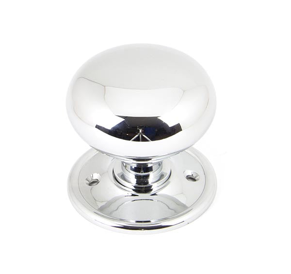 Polished Chrome Mushroom Mortice/Rim Knob Set