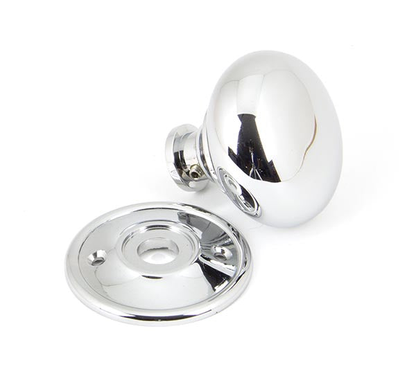 Polished Chrome Mushroom Mortice/Rim Knob Set