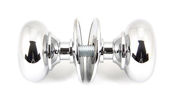 Polished Chrome Mushroom Mortice/Rim Knob Set