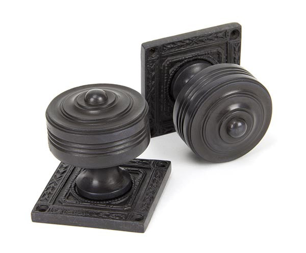 Aged Bronze Tewkesbury Square Mortice Knob Set