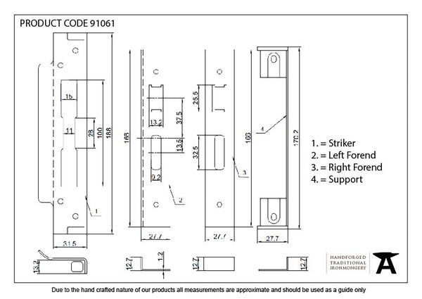 ½" Rebate Kit for Sash Lock by From The Anvil