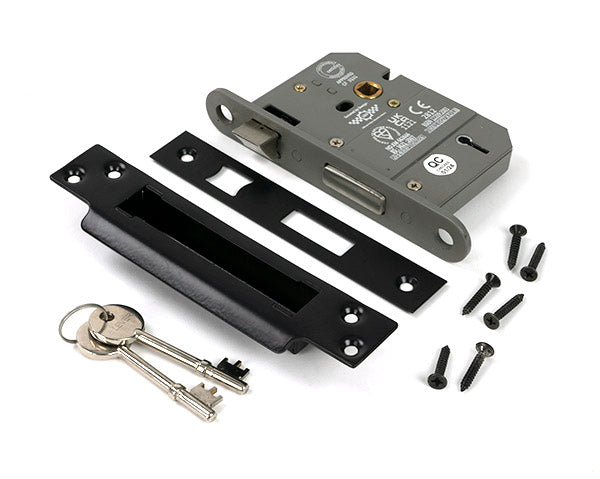 Black 3" 5 Lever BS Sash Lock KA