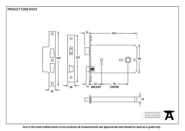 SSS 6" Horizontal 5 Lever Sash Lock