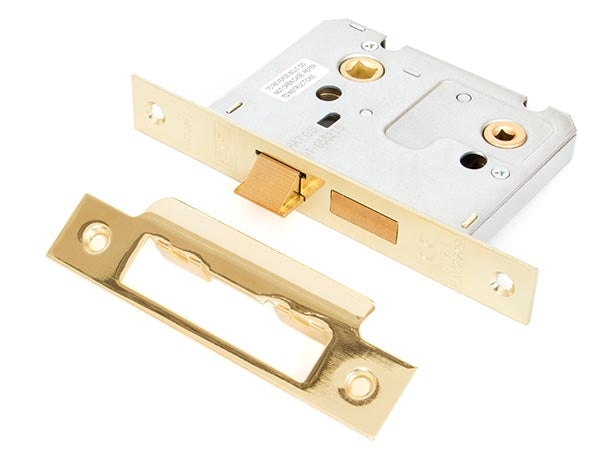 From The Anvil, Electro Brassed 3" Bathroom Mortice Lock, Security Products, Bathroom Locks