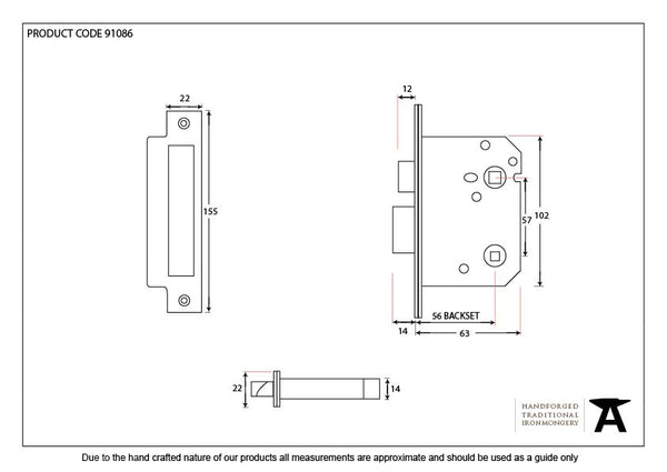 Bathroom Mortice Lock by From The Anvil