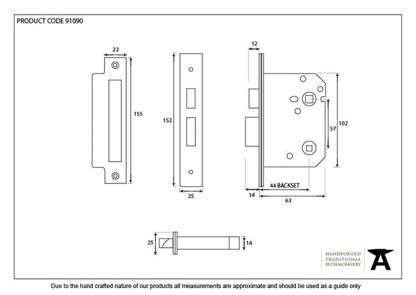 Bathroom Mortice Lock by From The Anvil