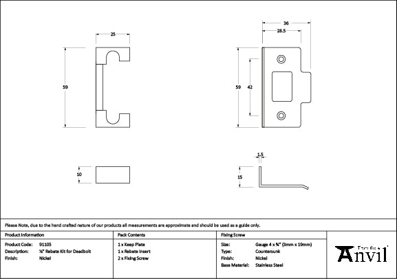 Nickel ½" Rebate Kit  Latch and Deadbolt