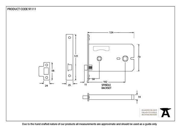 SS 5" Horizontal Bathroom Lock