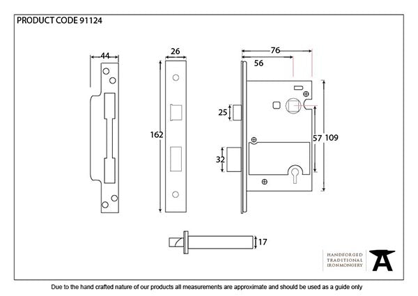 SSS 3" 5 Lever H/Duty Sash Lock KA