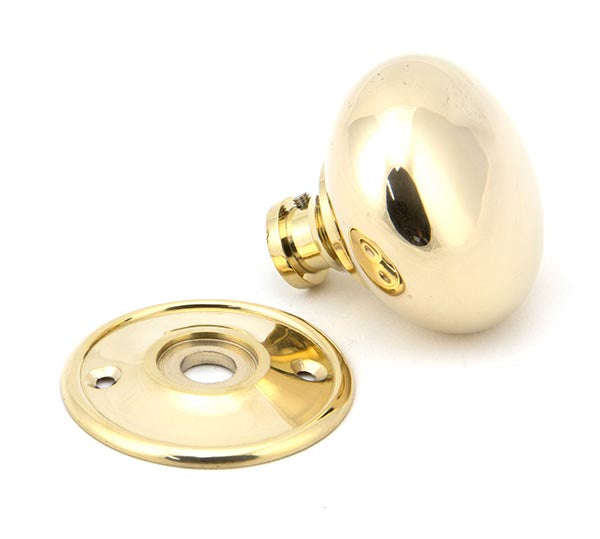 Polished Brass 57mm Mushroom Mortice/Rim Knob Set