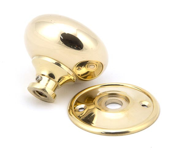 Polished Brass 57mm Mushroom Mortice/Rim Knob Set