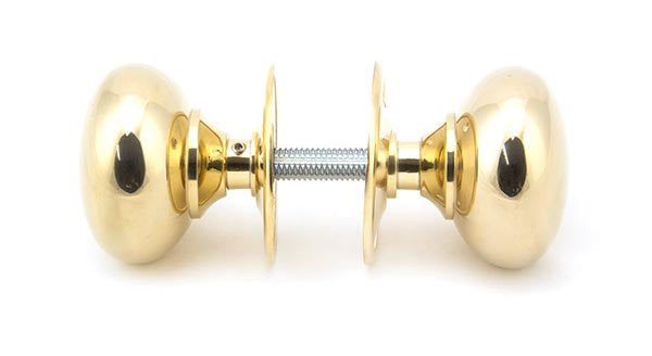 Polished Brass 57mm Mushroom Mortice/Rim Knob Set