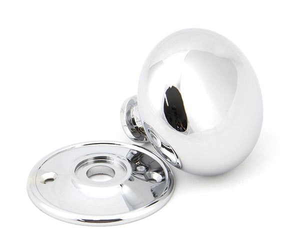 Polished Chrome 57mm Mushroom Mortice/Rim Knob Set