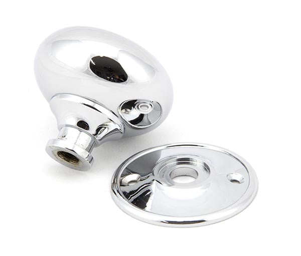 Polished Chrome 57mm Mushroom Mortice/Rim Knob Set