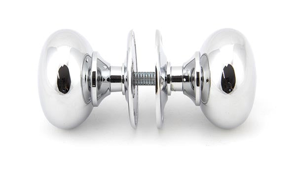 Polished Chrome 57mm Mushroom Mortice/Rim Knob Set