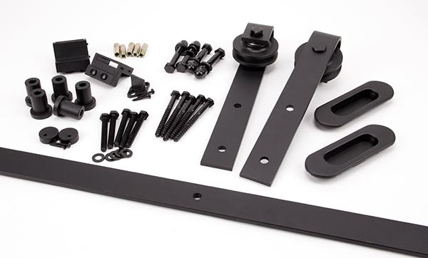 100kg Black Sliding Door Hardware Kit (3m Track)