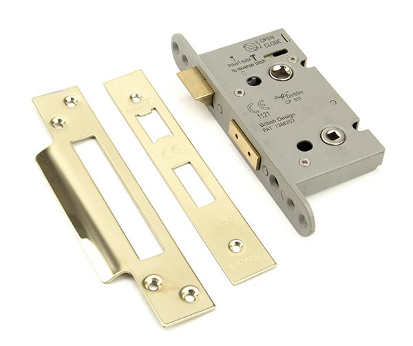 From The Anvil, PVD 2 1/2" Heavy Duty Bathroom Mortice Lock, Security Products, Bathroom Locks