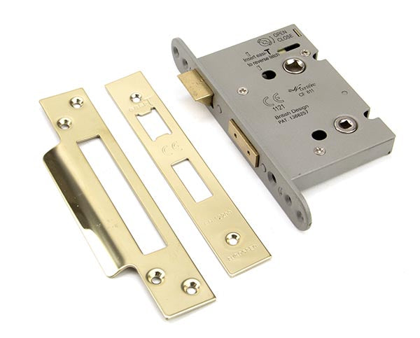 From The Anvil, PVD 3" Heavy Duty Bathroom Mortice Lock, Security Products, Bathroom Locks