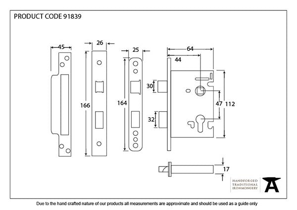 PVD 2½" Euro Profile Sash Lock