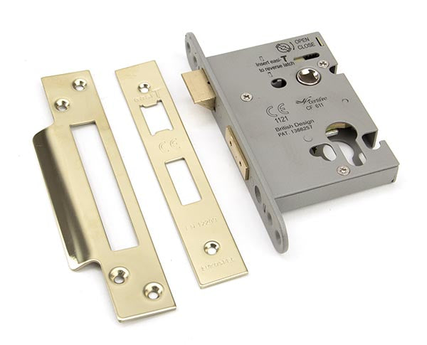 From The Anvil, PVD 3" Euro Profile Sash Lock, Security Products, Euro Locks