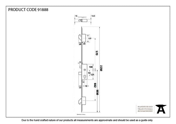 SS 35mm Backset Hook 3 Point Door Lock