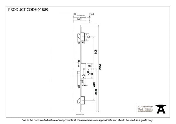 SS 45mm Backset Hook 3 Point Door Lock