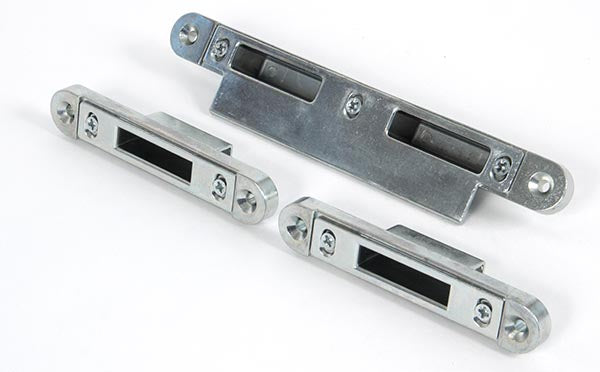 From The Anvil, Bright Zinc Plated Espag Keep Set - 44mm Door, Window Hardware, Multi-Point Locks