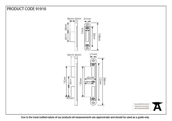 Bright Zinc Plated Espag Keep Set - 57mm Door