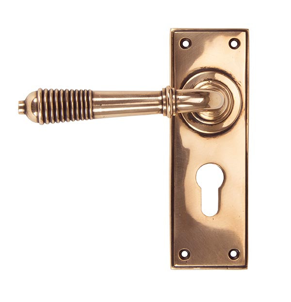 From The Anvil, Reeded Lever Euro Lock Set, Door Handles, Lever Euro