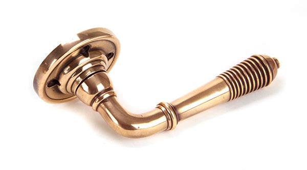 From The Anvil, Reeded Lever on Rose Set, Door Handles, Lever on Rose