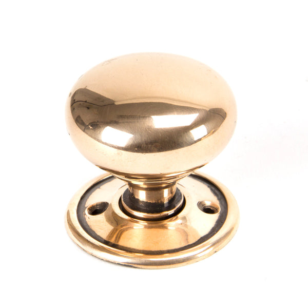 Polished Bronze Mushroom Mortice/Rim Knob Set