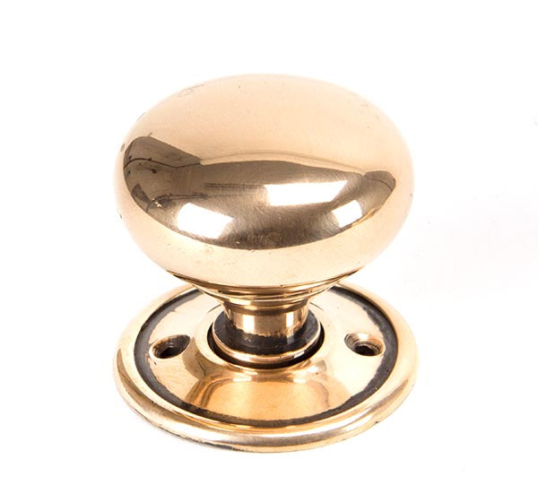 Polished Bronze Mushroom Mortice/Rim Knob Set