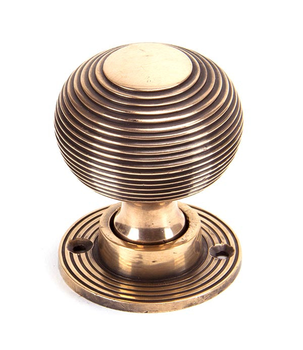 Polished Bronze Heavy Beehive Mortice/Rim Knob Set