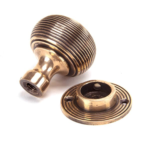 Polished Bronze Heavy Beehive Mortice/Rim Knob Set