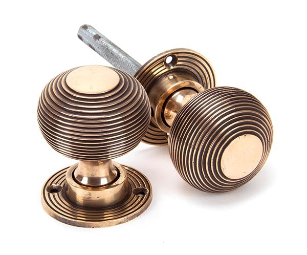 From The Anvil, Heavy Beehive Mortice/Rim Knob Set, Door Knobs, Mortice Knobs