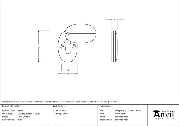 Oval Escutcheon by From The Anvil