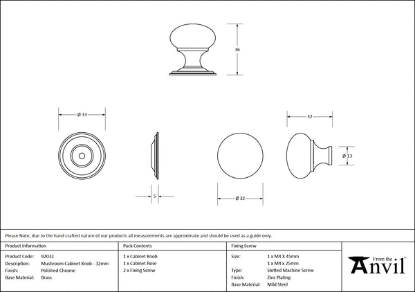 Mushroom Cabinet Knob by From The Anvil