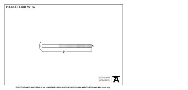 Polished Brass SS M5 x 64mm Male Bolt (1)