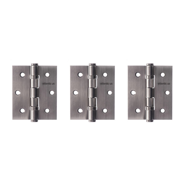 Atlantic Ball Bearing Hinges 3" x 2.5" x 2.5mm set of 3 - Matt Gun Metal