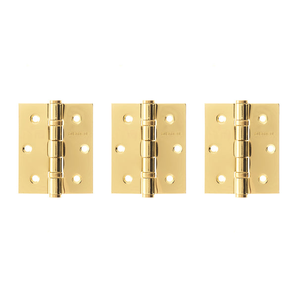 Atlantic Ball Bearing Hinges 3" x 2.5" x 2.5mm set of 3 - Polished Brass
