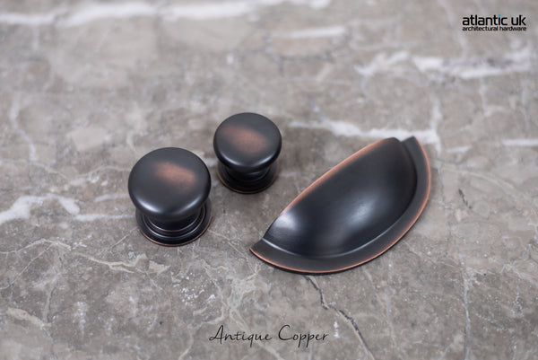 Old English Lincoln Solid Brass Victorian Cabinet Knob 38mm on Concealed Fix - additional image