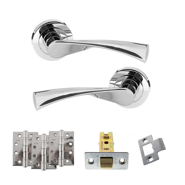 Status Colorado Door Handle Pack (Latch Set - 2.5" CE Latch, 4" Fire Rated Hinges x3) by Atlantic Hardware