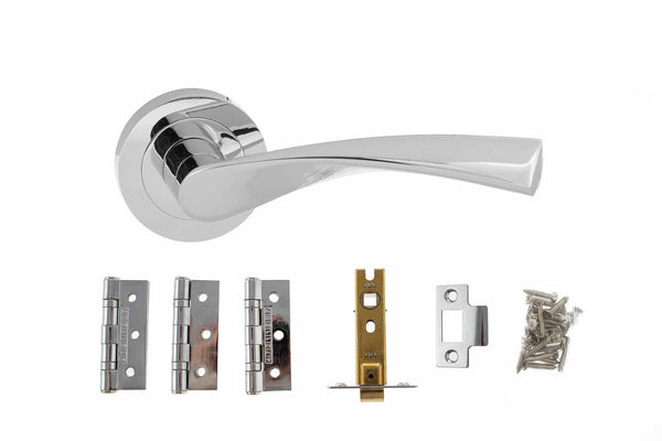 Atlantic Aqua Door Pack Bundle (2.5" Latch, 3"x2" Hingesx3) - Polished Chrome